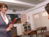 Yuma Asami Hot Asian doll is a naughty Asian teacher in the class room picture 1