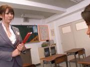 Yuma Asami Hot Asian doll is a naughty Asian teacher in the class room
