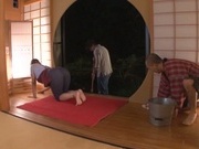 Sweet wife Reiko Shimura bends over to play nasty