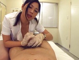 Adorable Japanese nurse Aira Masaki teases cock in handjob picture 78
