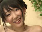 Dark-haired Asian seductress Kurumi Tanigawa poses for a cam picture 3