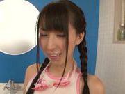 Pigtailed Asian teen Yuuki Itano is tickled by sex toys