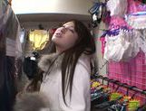 Exquisite Saki Kobashi engulfs cock in a clothing store picture 11