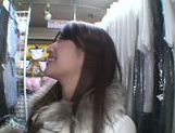 Exquisite Saki Kobashi engulfs cock in a clothing store picture 16