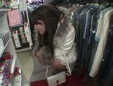 Exquisite Saki Kobashi engulfs cock in a clothing store picture 21