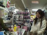 Exquisite Saki Kobashi engulfs cock in a clothing store picture 26