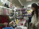 Exquisite Saki Kobashi engulfs cock in a clothing store picture 34