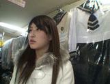 Exquisite Saki Kobashi engulfs cock in a clothing store picture 38