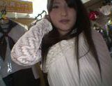 Exquisite Saki Kobashi engulfs cock in a clothing store picture 41