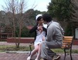 Wild Japanese nurse in sexy pantyhose gets her slit creamed picture 35