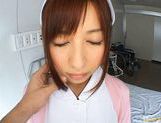 Kokomi Naruse Lovely sexy Asian doll in a white coat picture 11
