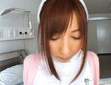 Kokomi Naruse Lovely sexy Asian doll in a white coat picture 23