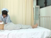 Sweet teen Japanese nurse with shaved pussy rides her patient?s cock
