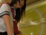 Attractive Japanese schoolgirl likes to get her pussy pleased picture 180