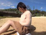 Kazari Hanasaki nice Asian teen has sex on the beach picture 21