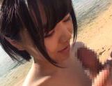 Kazari Hanasaki nice Asian teen has sex on the beach picture 49