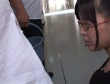 Tsukasa Aoi naughty teen in glasses in kinky bukkake scene