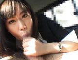 Kasumi Uemura Japanese office lady is a kinky chick who enjoys car sex! picture 86