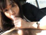 Kasumi Uemura Japanese office lady is a kinky chick who enjoys car sex! picture 92