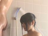 Chika Hirako nice Asian teen sucks cock in the shower