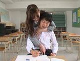 Yui Tatsumi is a hot Asian milf in POV fucking in class picture 18