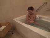 Astonishing amateur lady Maya Niki sucks and rides cock in a bath