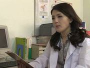 Japanese mature doctor rides cock of her male patient
