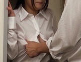Japanese office hottie is fucked at work and creampied picture 29