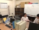 Japanese office hottie is fucked at work and creampied