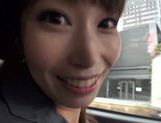 Skinny Japanese office girl sucks cock in a car picture 27