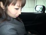 Sultry Asian office worker enjoys facefucking in the car picture 37