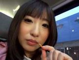 Kinky Japanese teen Arisa Nakano gets screwed in a car picture 28