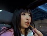 Kinky Japanese teen Arisa Nakano gets screwed in a car picture 34
