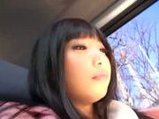 Kinky Japanese teen Arisa Nakano gets screwed in a car