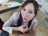 Alluring Asian teacher Yui Tatsumi in POV fucking in class picture 24