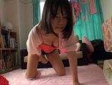 Amazing sweet Japanese girl wildest masturbation action picture 87