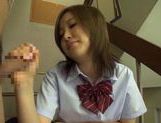 Sexy Japanese AV Model teen in uniform hot blowjob and hardcore sex picture 47