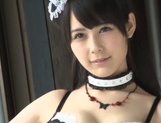 Dark-haired Japanese sweetie Ruka Kanae shows off her small tits
