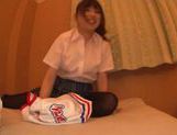 Nice teen is a Japanese AV Model in a sexy short skirt