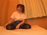Sweet Japanese teen is having fun with sex toy