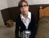 Japanese AV model is an office lady serving her client at home