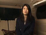 POV hot cock sucking at the back of a car by a cute Japanese model