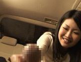 POV hot cock sucking at the back of a car by a cute Japanese model picture 50