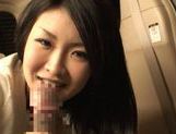 POV hot cock sucking at the back of a car by a cute Japanese model picture 57