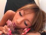 Sexy Japanese doll with long nails gives amazing fellatio picture 25
