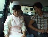 Hot Asian nurse has sex in a car picture 11
