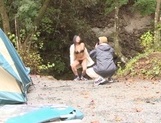 Hot Asian milf gets fucked hard while off on a camping trip