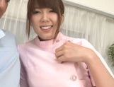 Yui Hatano Asian nurse in sexy pantyhose gives pov footjob picture 13