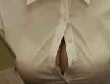 Lustful Asian office hottie enjoys genuine banging getting cum on tits picture 12