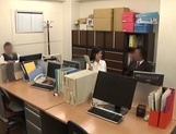 Office lady is a hot Asian milf getting tit fuck from her horny boss